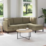 vidaXL Ensemble de meubles pour le salon 4 Pièces Kaki Tissu