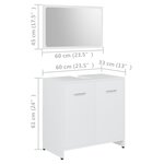 vidaXL Ensemble de meubles de bain 3 Pièces Blanc Bois d'ingénierie