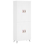 vidaXL Buffet haut Blanc 69 5x34x180 cm Bois d'ingénierie