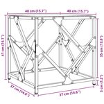 vidaXL Table basse avec dessus en verre noir 40x40x41 cm acier
