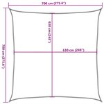 vidaXL Voile d'ombrage 160 g/m² Rouge 7x7 m PEHD