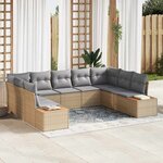 vidaXL Ensemble de canapé de jardin 5 Pièces Beige et Gris clair