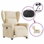 vidaXL Fauteuil inclinable électrique Crème Tissu