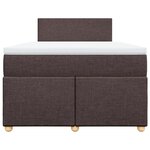 vidaXL Sommier à lattes de lit et matelas marron foncé 120x190cm tissu