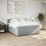 vidaXL Sommier à lattes de lit avec matelas Gris clair 180x200cm Tissu
