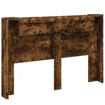 vidaXL Armoire tête de lit avec LED chêne fumé 160x16 5x103 5 cm