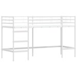 vidaXL Cadre de Lit Mezzanine pour Enfants avec Rideaux Blanc et rose