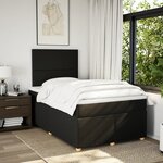vidaXL Sommier à lattes de lit avec matelas Noir 120x200 cm Tissu