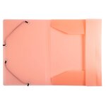 Chemise À Élastiques 3 Rabats Polypropylène Chromaline Pastel - A4 - Corail - X 25 - Exacompta