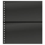 Feuilles de classement Omnia Lindner à 2 bandes pour enveloppes  blocs. Fond - Noir