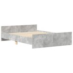 vidaXL Cadre de lit sans matelas gris béton 135x190 cm