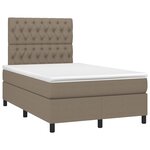 vidaXL Sommier à lattes de lit avec matelas Taupe 120x200 cm Tissu