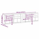 vidaXL Buffet LED Bois ancien 283 x 37 x 67 cm Bois d'ingénierie