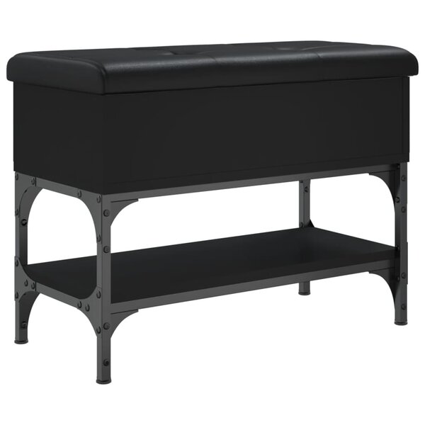 vidaXL Banc à chaussures noir 62x32x45 cm bois d'ingénierie