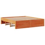 vidaXL Lit bibliothèque sans matelas cire marron 180x200 cm pin massif