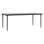 vidaXL Ensemble à manger de jardin coussins 7Pièces noir poly rotin verre