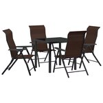 vidaXL Ensemble de jardin de 5 pièces Marron Poly Rattan