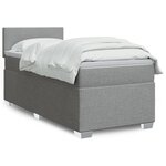 vidaXL Sommier à lattes de lit et matelas Gris clair 90x190 cm Tissu