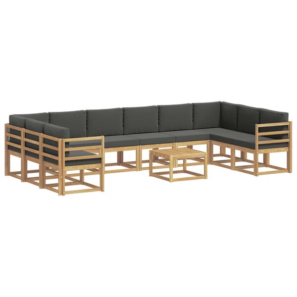 vidaXL Ensemble de canapés d'extérieur 11 pc Blanc et anthracite