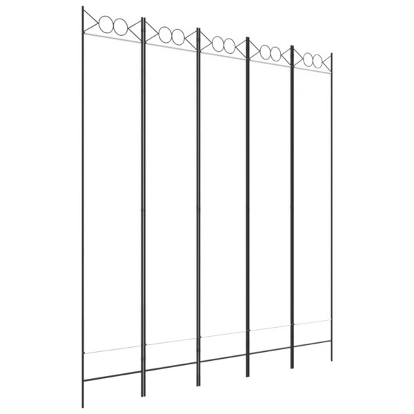 vidaXL Cloison de séparation 5 panneaux Blanc 200x220 cm Tissu