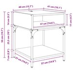 vidaXL Table de chevet 2 Pièces Chêne noir 40 x 40 x 50 cm