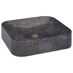 vidaXL Lavabo Noir 40x40x10 cm Marbre