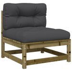 vidaXL Canapé de jardin avec coussins 2 places bois de pin imprégné
