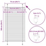 vidaXL Store plissé blanc 75x100 cm largeur du tissu 74 4 cm polyester