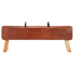 Banc banquette cheval d'arçon 135 x 25 x 55 cm synthétique véritable de chèvre marron 02_0010829