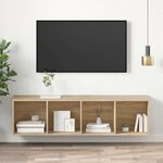 vidaXL Meuble TV mural Chêne sonoma 37x37x142 5 cm Bois d’ingénierie