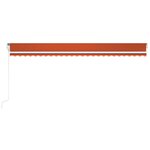 vidaXL Auvent rétractable automatique 600x300 cm Orange et marron