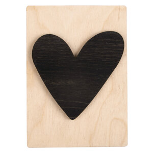 Motif en bois Coeur FSC Mixed Credit noir 10 5x14 8cm
