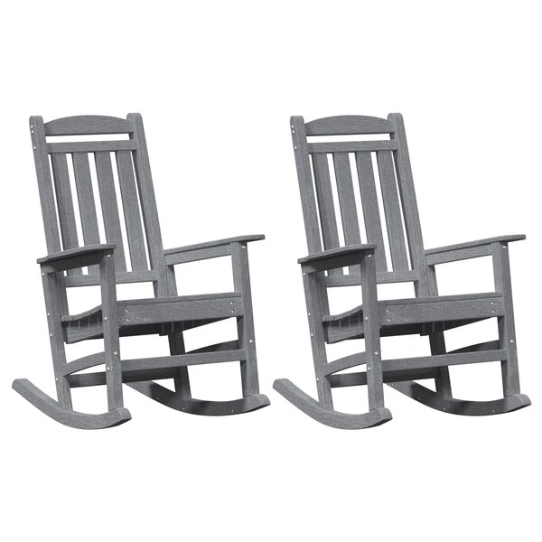Fauteuils Bascule de jardin vidaXL 2 Pièces Gris clair 70x92x107.5 cm HDPE