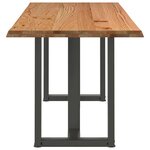vidaXL Table à manger et bord naturel bois massif chêne rectangulaire