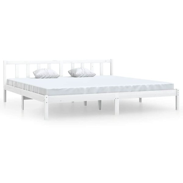 vidaXL Cadre de lit sans matelas blanc bois massif 200x200 cm