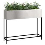 vidaXL Bac de jardin surélevé Argent 100 x 26 x 82 cm Acier inoxydable