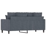 vidaXL Canapé à 2 places Gris foncé 140 cm Velours