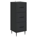 vidaXL Armoire à tiroirs Noir 33 x 34 5 x 89 5 cm Bois d'ingénierie