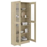 vidaXL Armoire vitrine Chêne sonoma 82 5x30 5x185 5 cm Bois ingénierie