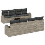 vidaXL Ensemble de Canapés de Jardin 9 Pièces avec Coussins Gris Clair