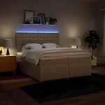 vidaXL Sommier à lattes de lit avec matelas Crème 200x200 cm Tissu