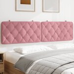 vidaXL Coussin de tête de lit rose 200 cm velours