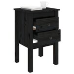 vidaXL Tables de chevet 2 Pièces Noir 40x35x61 5 cm Bois de pin massif