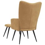 vidaXL Chaise de relaxation avec tabouret Marron Velours