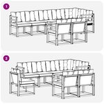vidaXL Ensemble de canapés d'extérieur 8 pc Blanc et noir
