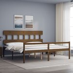 vidaXL Lit pour personne âgée et tête de lit 200x200 cm bois massif