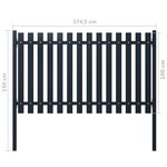 vidaXL Panneau clôture Anthracite 174 5x100 cm Acier enduit de poudre
