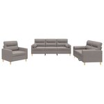 vidaXL Ensemble de canapés 3 Pièces avec coussins taupe tissu