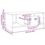 vidaXL Table basse noir 101 5x50x43 5 cm acier laminé à froid