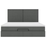 VidaXL Cadre de lit ottoman avec matelas gris foncé 160x200cm tissu